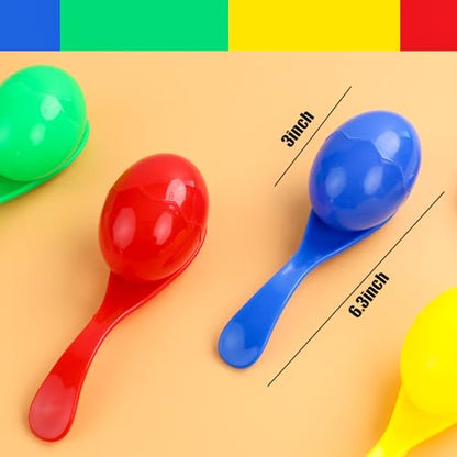 LovesTown Spoon Race Game Set, Egg Relay Race for Kids, with Yolk Outdoor Plastic Eggs Game Birthday Party Favors (Pack of 2) - size: Small (Pack of 2)