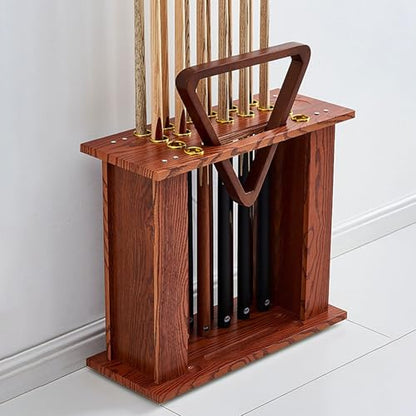 16-Cue Pool Rack Floor Stand – Vertical Billiard Stick Holder, Freestanding Ball Cue Storage, Multi-Color Options