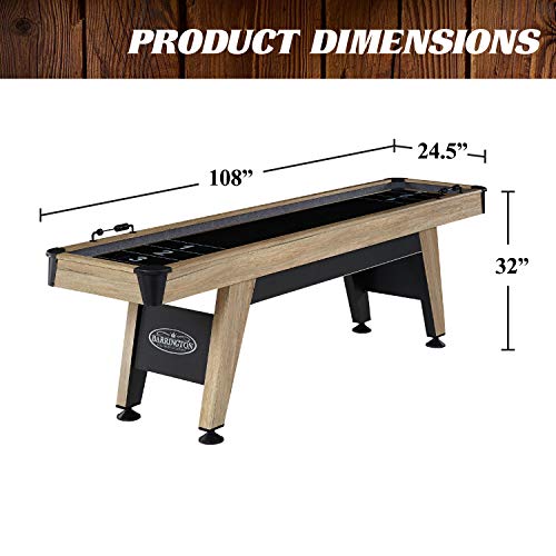 Barrington 9ft Shuffleboard Table with Scratch-Resistant Playfield and 8 Puck Set - size: 9 Ft. Wentworth