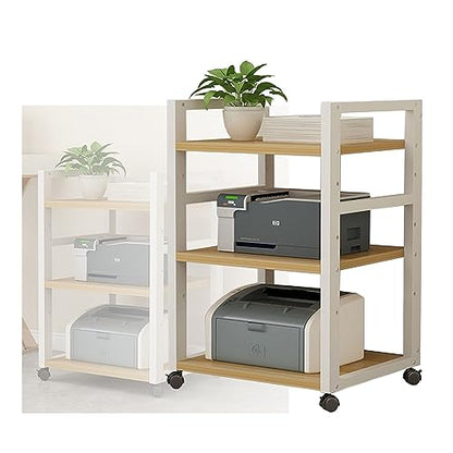 3 Tier AV Media Cabinet Stand Assembly Cabinet, Gaming TV Cabinet and Stereo Rack Audio Tower with Height Adjustable Wooden Shelf (Color : White, Size : 50x40x79cm) - color: White