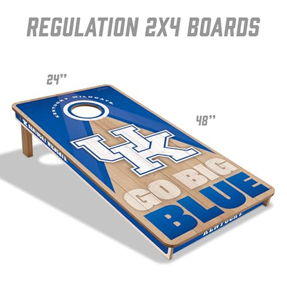 YouTheFan NCAA 2' x 4' Slogan Series Professional Wood Cornhole Game with Logo Bags - color: Kentucky Wildcats