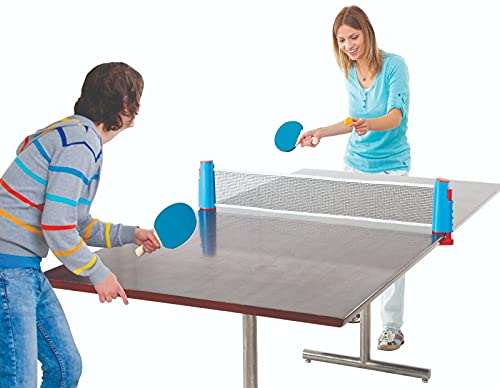 Portable Ping Pong Paddle & Retractable Net Table Tennis Set - Ping Pong Racquet Rack Paddle Balls Set