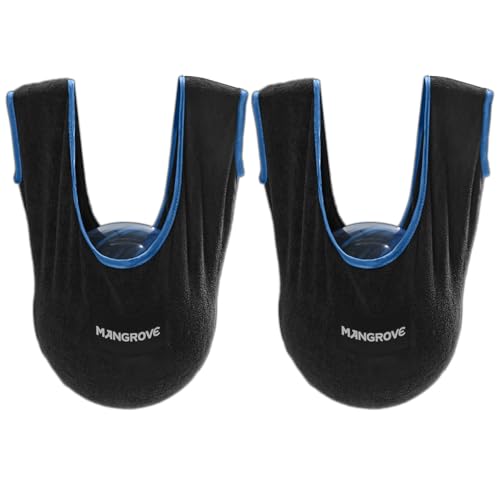 Mangrove Bowling Ball Polisher, Microfiber Bowling Towel See-Saw for Bowlers, Large Washable Bowling Shammy Seesaw, Ball Cleaner Holder Bag - color: 2-Pack/Black