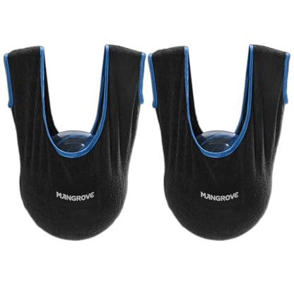 Mangrove Bowling Ball Polisher, Microfiber Bowling Towel See-Saw for Bowlers, Large Washable Bowling Shammy Seesaw, Ball Cleaner Holder Bag - color: 2-Pack/Black