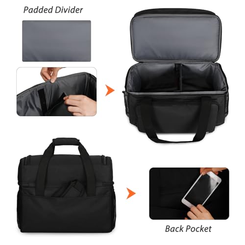 LARIPOP 2 Ball Bowling Bag Double Bowling Ball Carrier with Padded Holder, Shoe Compartment for Men Women Bowling League & Tournament - color: Black