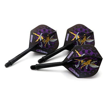 CUESOUL ROST Integrated Dart Shaft and Dart Flight Standard/Slim/Diamond/Big Wing/Tear/Diamond - color: 28mm-Standard Shape-Purple Beauty