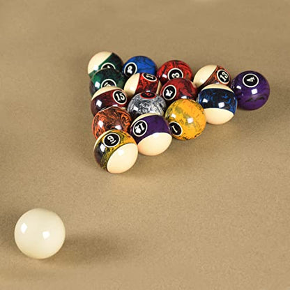2-1/4”(57.15mm) Pool Ball Set, Pool Table Balls, Complete 16 Marble Billiard Ball Set