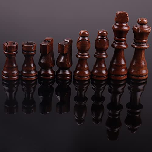 ziphia Wooden Chess Pieces Only, 32 Pieses Standard Tournamen Staunton Wood Chessmen - 3.05 Inch King / Storage Bag / Gift Package Replacement of Missing Piece