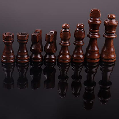 ziphia Wooden Chess Pieces Only, 32 Pieses Standard Tournamen Staunton Wood Chessmen - 3.05 Inch King / Storage Bag / Gift Package Replacement of Missing Piece