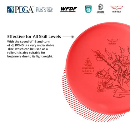 yikundiscs PDGA Approved Floating Distance Driver Golf Disc,150-160g Water-Float Distance Driver, Stable Flight Performance for Disc Golf Water Courses & Outdoor Competition | Floats in Water,Lightweight Buoyant Plastic - color: red
