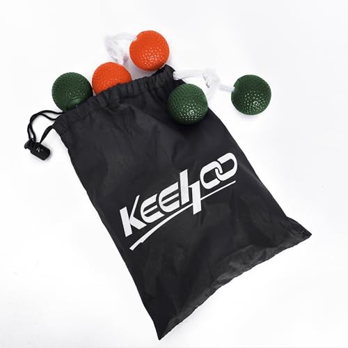 KH Ladderball Balls Set 6 Pack Replacement Balls Ladder Toss Game Balls Soft Golf Balls Safe for Kids - color: Orange,Grass Green