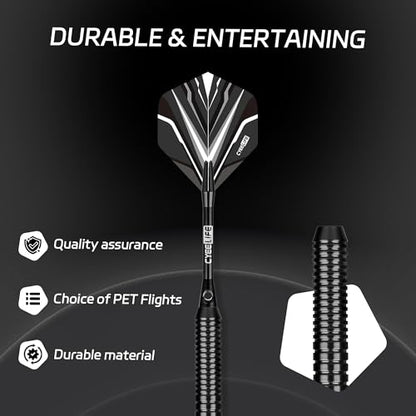 CyeeLife Soft tip Darts Set with Brass Barrel,Professional Darts Plastic Tip,Aluminum/PC Shafts + 6 Flights + 30 Soft Tip + 20 O Ring + 2 Flight Protectors + 1 Dart Case for Electronic Dartboard