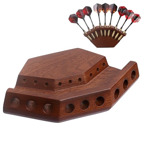 2 in 1 Dart Holder and Wall Dart Holder Made of Wood, Dart Holder, High-Quality Dart Holder, Presentation Display Darts Rack, Dart Holder, Premium Dart Accessories - color: Walnut colour