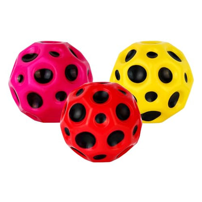 Super Bouncing Ball,Children's Super Hot, Easy to Grasp and Capture Suitable for Children of All Ages, Indoor and Outdoor Games - color: 3 pack-red
