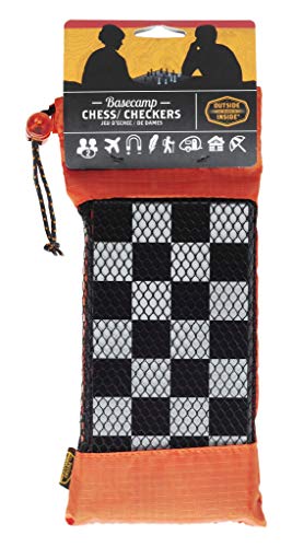 Outside Inside Backpack Chess and Checkers, Compact, Foldable, Magnetic, Travel Size for Camping and Travel