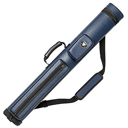 Adhafera Pool Cue Case, 2 X 2 Hard Pool Stick Case, Made of Faux Leather Billiards Accessories - color: Blue