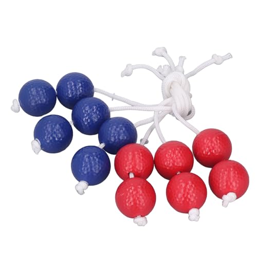 Golf Ladder Toss Balls Replacement Set, Ladder Toss Bolo Balls for Outdoor Lawn Yard Beach Game, 3 Red 3 Blue PE Bolas with Bright Colors for Kids Adults Family