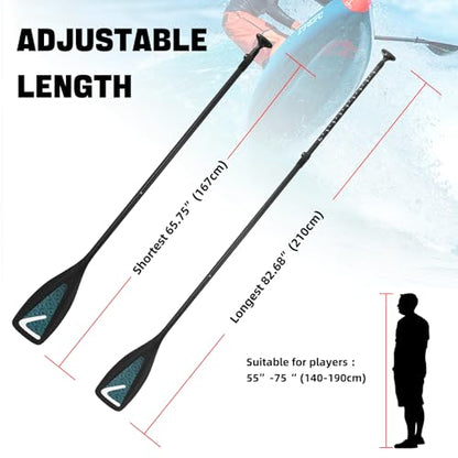 LEDONNE Carbon SUP Paddles 3 Piece Adjustable Stand Up Paddle Board Paddles Lightweight Carbon Fiber Shaft Floating Portable Paddle Oar, Black