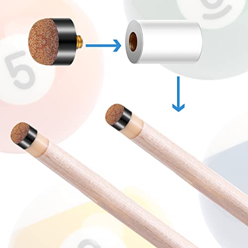 Deekin 30 Pieces Billiard Pool Cues Sticks Screw on Tip 12/13 mm Nylon Ferrules Replacement Billiard Screw in Cue Tips Pool Sticks Accessories - color: Brown