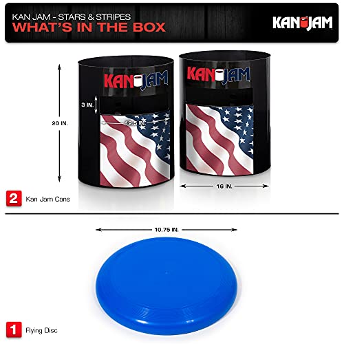 Kan Jam Original Disc Toss Game - American Made Outdoor Game for The Backyard, Beach, Park, Tailgates - ESPN, OCHO, & USA Flag Designs