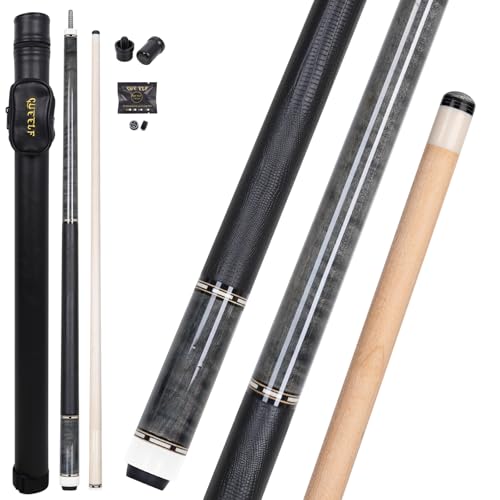 CUEELF Pool Cue Stick Low Deflection Hand-Made Inlay Billiard Cue 58'' Professional Billiard Pool Cue Stick for Adults-12.5mm Tip,3/8 * 8 Joint - color: WD-SM-HB-HUI
