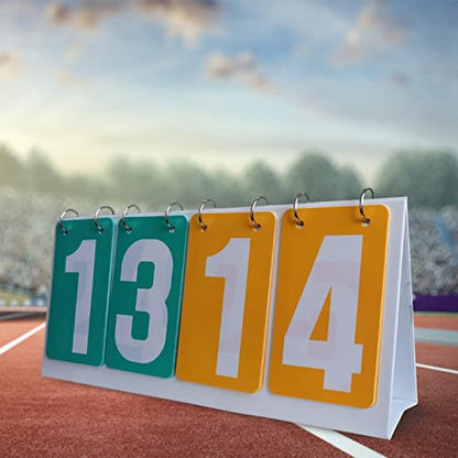 SM SunniMix 4 Digit Flip Score Scorekeeper Competition Portable Tabletop Scoreboard for Basketball Tennis Ball Badminton Baseball Sports