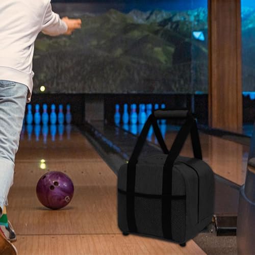 Colaxi Bowling Ball Bag Single Bowling Tote – Oxford Cloth Carry Case for 1 Ball, Fits Size 10, Lightweight with Foam Holder, Front Mesh Pocket – for Gym Outdoor Sports – 8.66 x 8.66 x 8.66 Inch