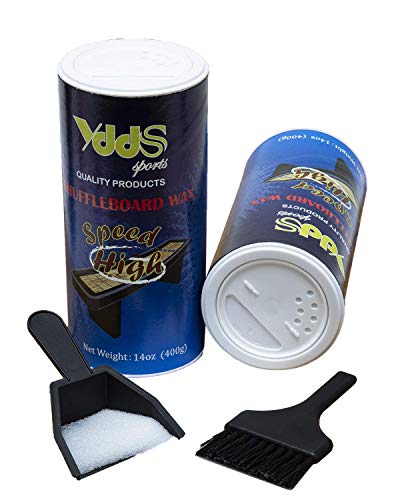 Shuffleboard Sand - Shuffleboard Wax with Mini Dustpan and Mini Brush, 2 Cans(2×14 oz) - style: 2 Cans High Speed-1
