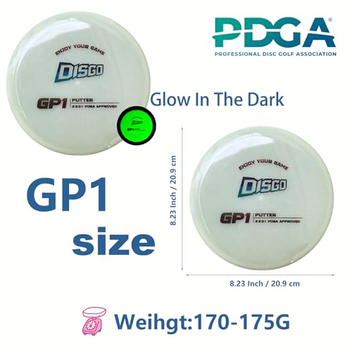 DISGO Disc Golf Disc Set- 170-178g Glow-in-The-Dark Disc | Putter, Midrange, and Driver | Professional Golf Discs for Outdoor Games & Competition PDGA Approved - color: GLOW SET
