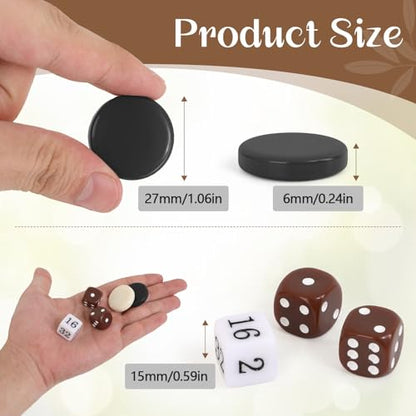 30-piece Ceramic Game Set for Checkers Pieces, Backgammon Sets, and Chess - Compatible with Checker Board Game, Backgammon Pieces, and Chess Pieces only - color: Black and White, size: 27MM