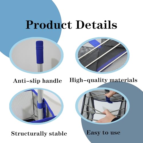 Adjustable Height Ping Pong Ball Picker Upper Hold 120 Balls Table Tennis Ball Picker, Portable Ping Pong Ball Collector for Training