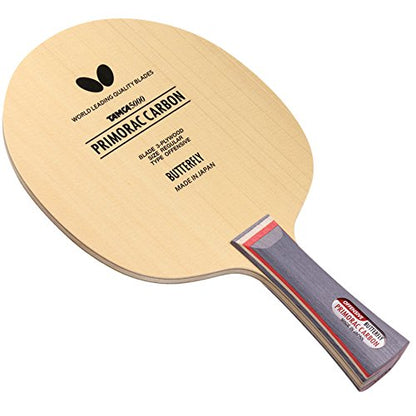 Primorac Carbon Blade - Butterfly Table Tennis Blade - TAMCA 5000 Carbon Fiber Blade - Cypress Wood Fiber Blade - Professional Table Tennis Blade - FL and ST Handle Type - Made in Japan - style: FL Handle