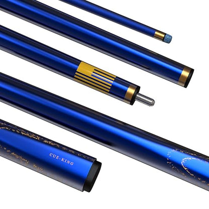 Cue-King Premier Pool Cue 58" 20oz 2 Piece with 9.5mm Premium Tip and Leather Case, Pool Stick, Cue Stick, Billiard Cue Stick, Taco De Billar, Pool Table Stick, Billiard Stick