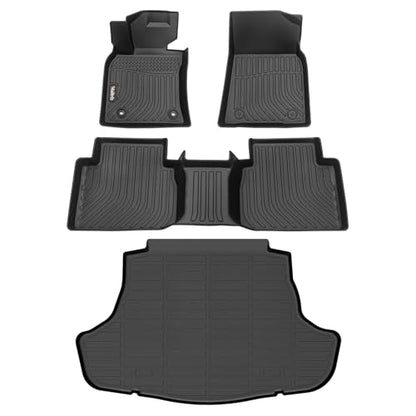 Wailtnb-Car Floor Mats & Cargo Mat Custom for Toyota Camry 2018-2024 (Not for Hybrid & AWD) Waterproof Durable All Weather Protection Floor Liner Full Set Toyota Camry Accessories Black - style: 54|For Camry|2018-2024|Set