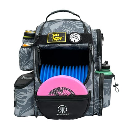 STAR FRAME Beast Disc Golf Bag With Cooler | 25+ Disc Frisbee Golf Backpack | 3-Can Insulated Cooler | Light Durable Gray Men Women Disc Golf Bag | Huge Storage & 12oz Can Holders - color: Gray
