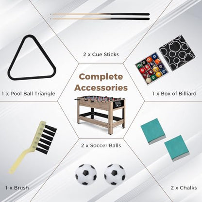 Goplus 2-in-1 Swivel Multi Game Table, 48” Combo Game Table with Foosball & Pool for Adults, Indoor Outdoor Combination Arcade Table for Home Game Room Party - style: 49" x 24" x 32"