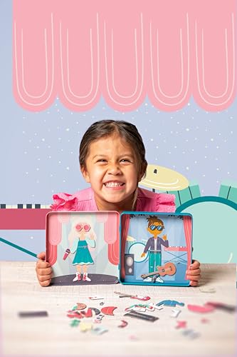 Stephen Joseph, Funny Faces 50 pc Magnetic Travel Play Set – Fun Game for Families, Ideal for Ages 3+ – Travel Game for Kids with Travel Tin, Girl - color: Girl