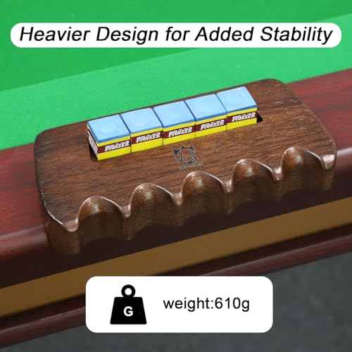 CROWN ME Weighted wooden 5-Cue pool cue stick holder, billiard cue stick holder, chalk holder - style: 5 Holes