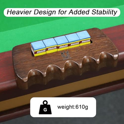 CROWN ME Weighted wooden 5-Cue pool cue stick holder, billiard cue stick holder, chalk holder - style: 5 Holes