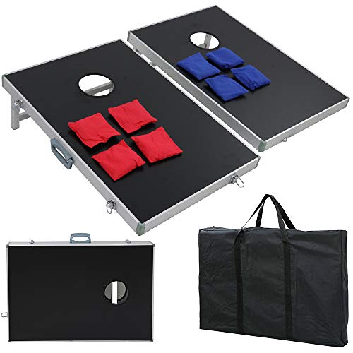 4 X 2FT / 3 X 2FT Portable Bean Bag Cornhole Game Set with 8 Bean Bags and Carrying Case