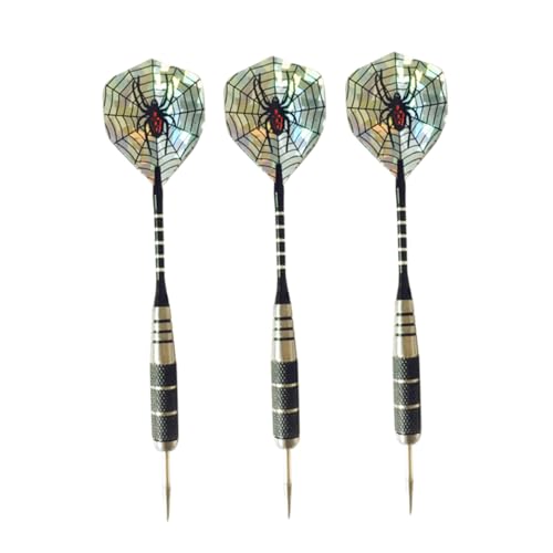 Happyyami 3pcs Professional Aluminum Rod Needle Tip Darts with Spider Pattern Tail Wings Flights for Sports Events and Comfortable for Indoor Outdoor Leisure Use
