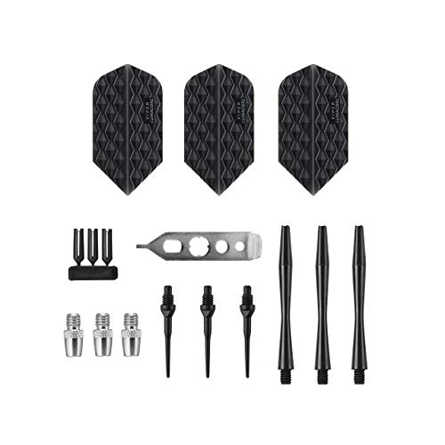 Viper by GLD Products Bobcat Adjustable Weight Soft Tip Darts with Storage/Travel Case - size: 16 Grams (Adjustable to 17 and 18 Grams), style: Black Coated Brass with Purple Rings