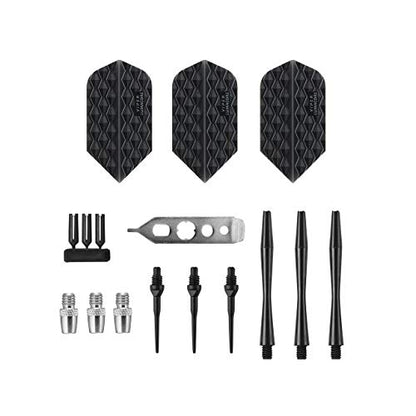 Viper by GLD Products Bobcat Adjustable Weight Soft Tip Darts with Storage/Travel Case - size: 16 Grams (Adjustable to 17 and 18 Grams), style: Black Coated Brass with Purple Rings