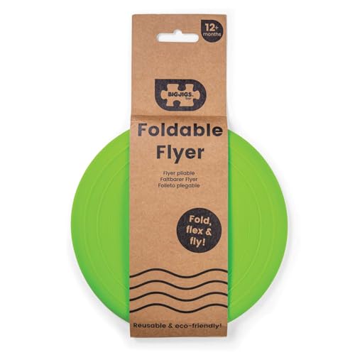 Bigjigs Toys Frisbee Flying Disc (Meadow Green) - Silicone Frisbee for Kids, Quality Flying Saucers, Beach Toys & Garden Toys, Holiday Toys for Toddlers - color: Meadow Green