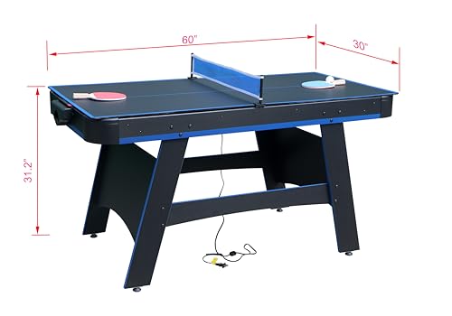5 ft Air Hockey Table with Table Tennis Top, 2-in-1 Multi-Game Tables with Play Accessories for Adults and Kids, Game Room, Home, Office, Indoor Hockey Arcade Game