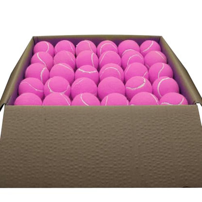 SHYUJAJIE Tennis Balls, 90 Pack Training Tennis Balls Bulk, High Elasticity Practice Tennis for Beginner, Exercise Playing Balls for Pet Dog - color: Pink