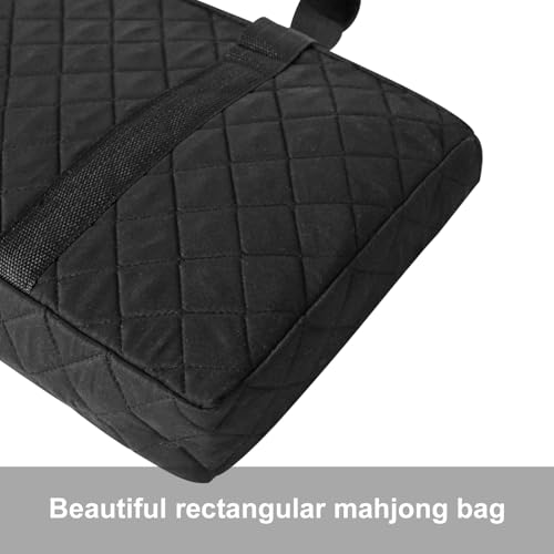ZGME American Mahjong Set,166 White Tiles with Black Rectangular Bag and Accessories,4 All-in-One Mahjong Racks with Pushers,Complete Western Mahjong Set - color: Black