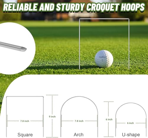 Set of 10 Croquet Wickets Replacement for Croquet Metal Hoops with Galvanized and Plastic Coating for Family Lawn Backyard Outdoor Game (Arch) - size: Arch