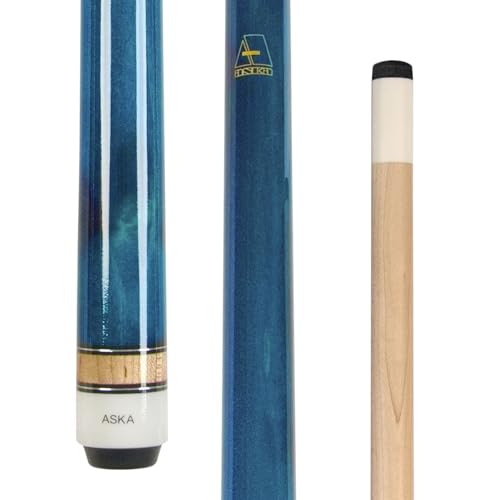 ASKA Short Kids Cue LCS, Canadian Hard Rock Maple Billiard Pool Cue Stick - color: 42 inches, Blue Wrapless (LCSN)