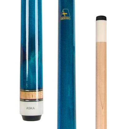 ASKA Short Kids Cue LCS, Canadian Hard Rock Maple Billiard Pool Cue Stick - color: 42 inches, Blue Wrapless (LCSN)
